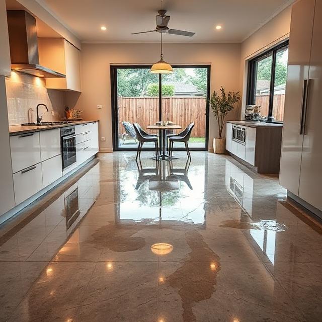Epoxy Kitchen Floor in Darling Heights Home – Moisture-Resistant and Seamless Design