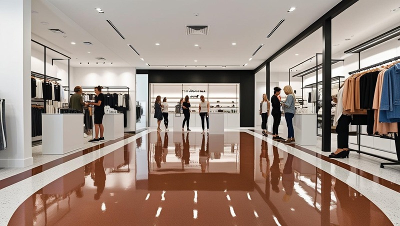 Showroom-quality epoxy flooring finish in a high-traffic Toowoomba retail space