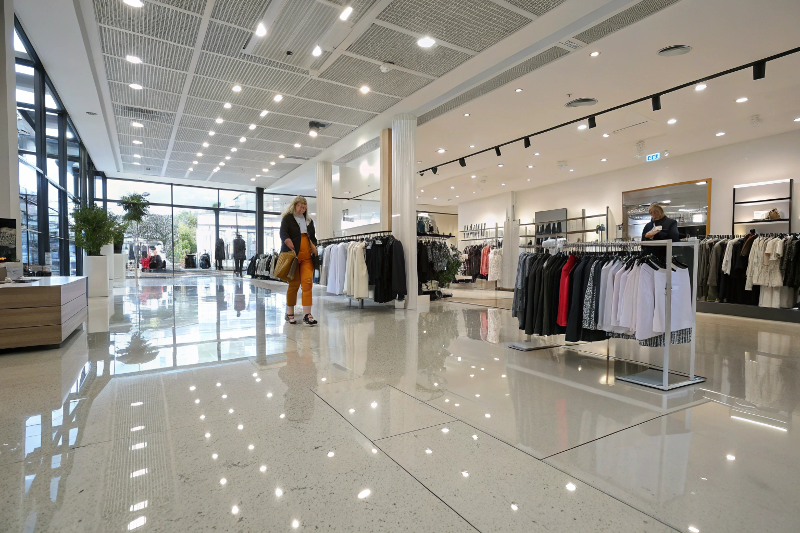 Commercial epoxy flooring installed in a Toowoomba retail space
